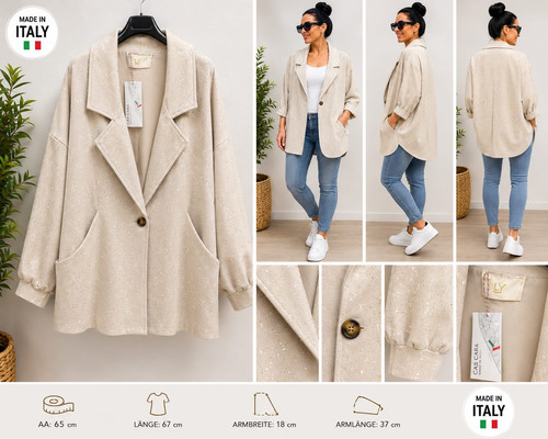 Blazer damen beige glitzer - blazer,