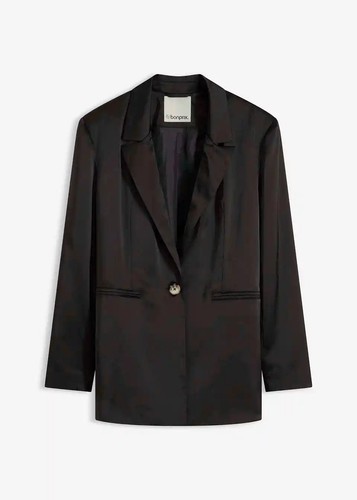 Oversize blazer aus satin - aus, gr