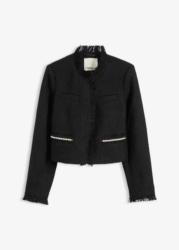 Bouclé kurzblazer mit toller - bouclé-kurzblazer,