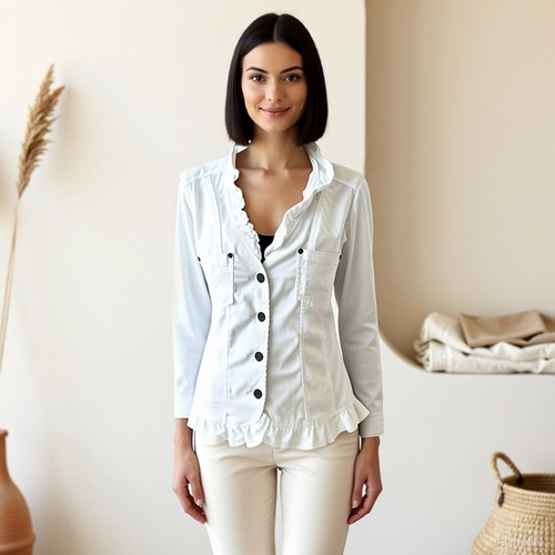 Romantik damen blazer weiß - romantik,
